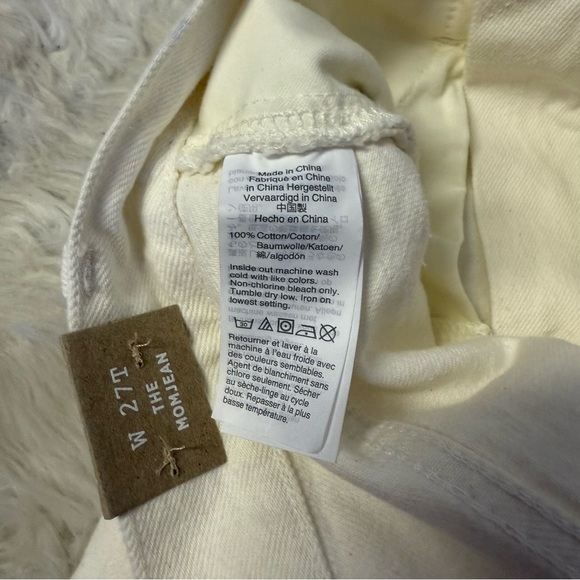 Madewell The Momjean Ivory White Jeans High Rise Women’s Size 27 Tall NWT - Picture 7 of 9